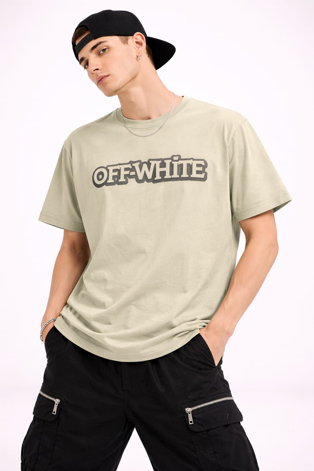 Off-White Classic Logo Olive Essential T-Shirt