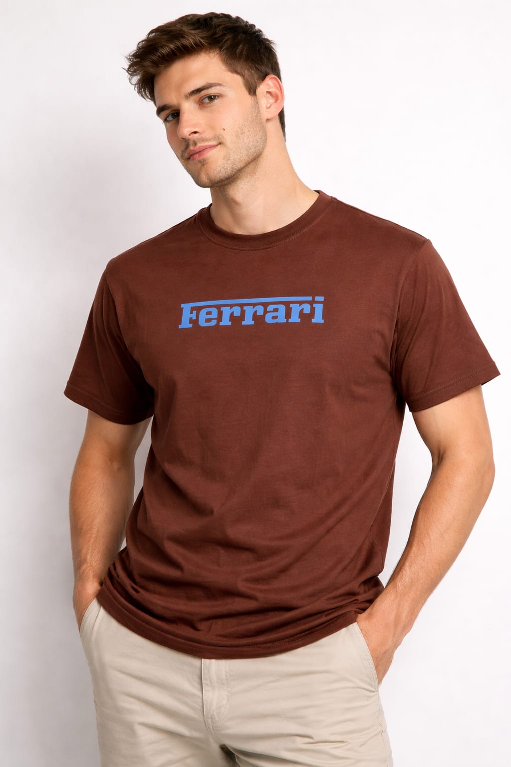 Ferrari Classic Logo Brown Essential T-Shirt